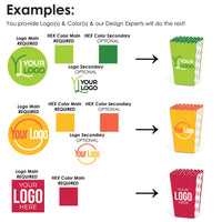 Custom Logo Popcorn Boxes - Personalized Branded Business Party Favors - Set of 12