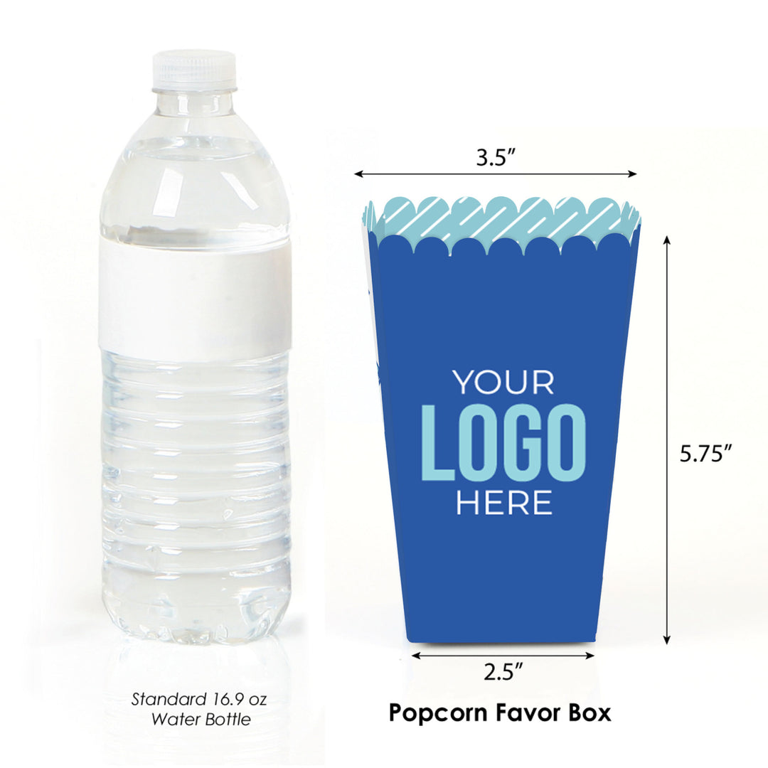 Custom Logo Popcorn Boxes - Personalized Branded Business Party Favors - Set of 12