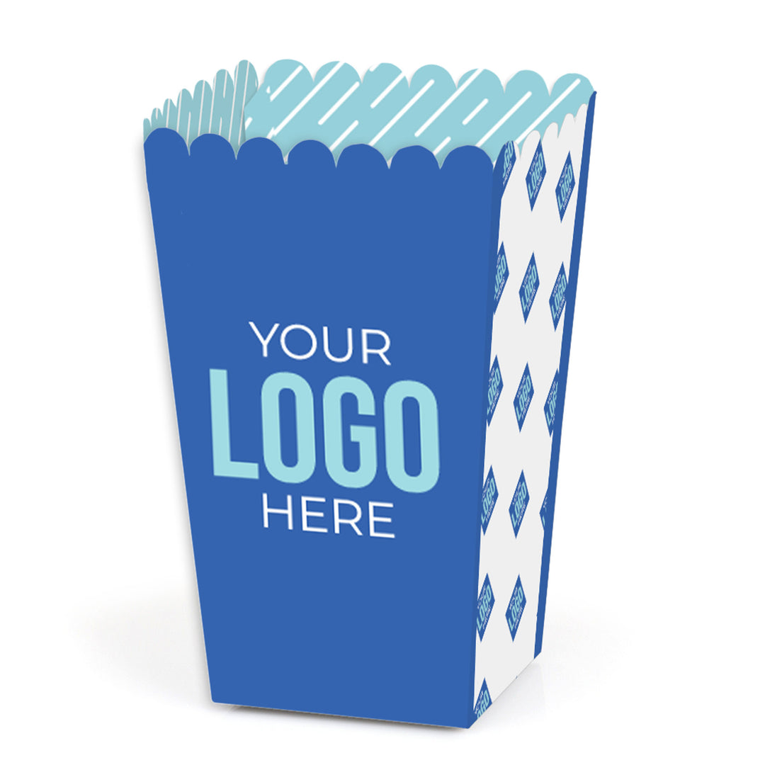 Custom Logo Popcorn Boxes - Personalized Branded Business Party Favors - Set of 12