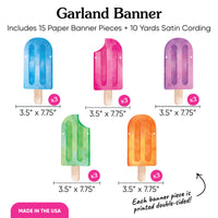 Popsicle Garland Banner - 15 Pc