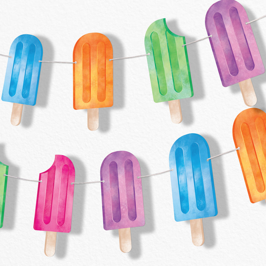 Popsicle Garland Banner - 15 Pc