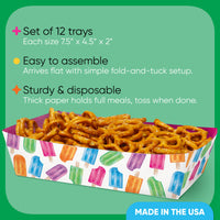 Popsicle Paper Food Trays - 12 Ct