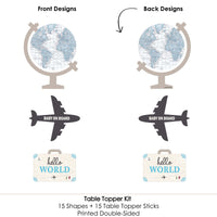Precious Cargo - Blue - Boy Baby Shower Centerpiece Sticks - Table Toppers - Set of 15