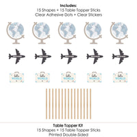 Precious Cargo - Blue - Boy Baby Shower Centerpiece Sticks - Table Toppers - Set of 15