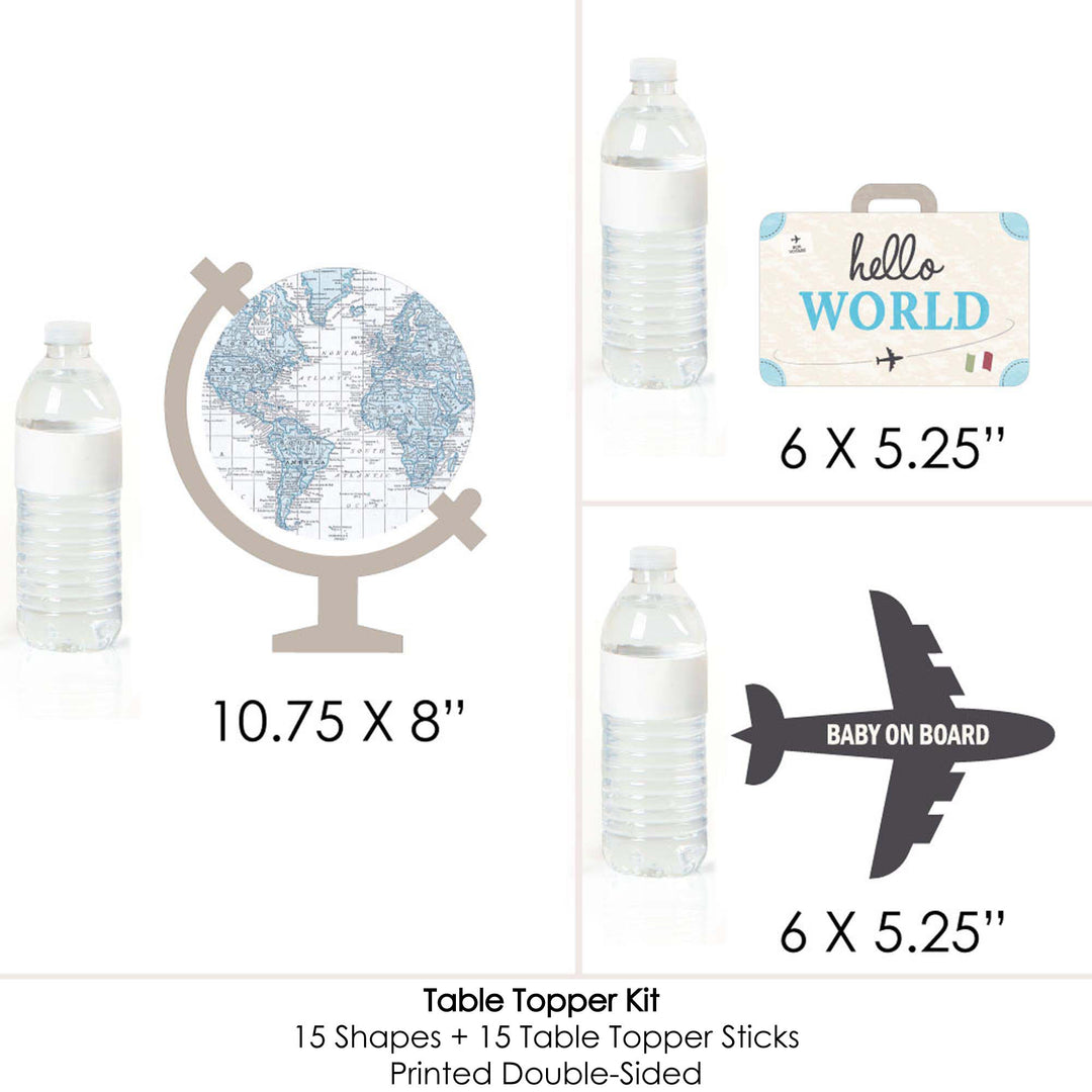 Precious Cargo - Blue - Boy Baby Shower Centerpiece Sticks - Table Toppers - Set of 15
