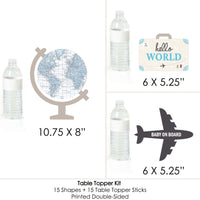 Precious Cargo - Blue - Boy Baby Shower Centerpiece Sticks - Table Toppers - Set of 15