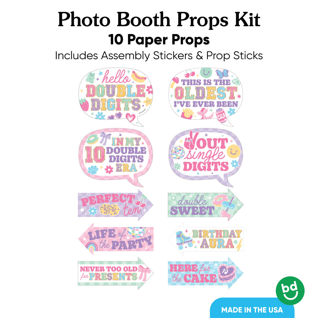 Set of 10 props arranged together