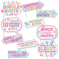 10th birthday photo booth props pastel party kit