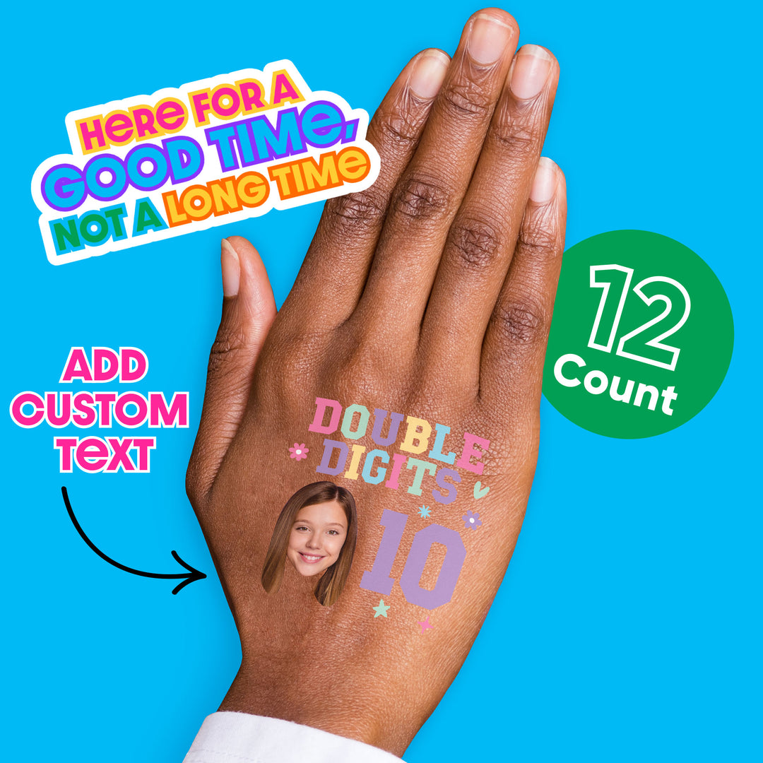 Set of 12 custom face tattoos layout