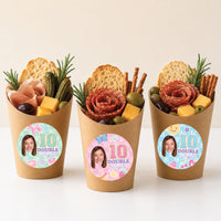 Custom Face Round Stickers - Preppy 10th Birthday - 24 Ct