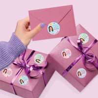 Custom Face Round Stickers - Preppy 10th Birthday - 24 Ct