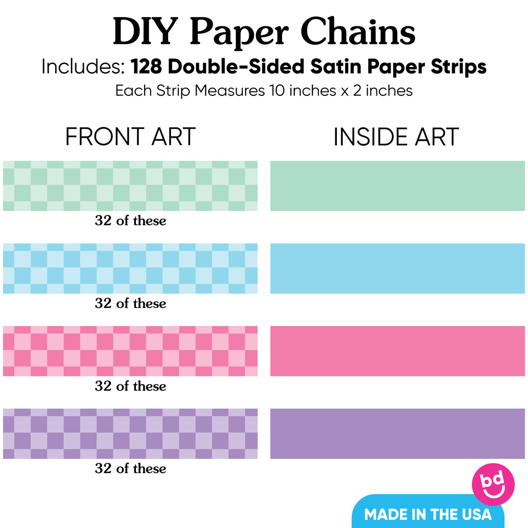 Preppy 10th Birthday Girl DIY Paper Chains - 128 Pc