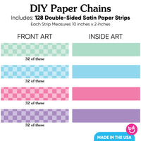 Preppy 10th Birthday Girl DIY Paper Chains - 128 Pc