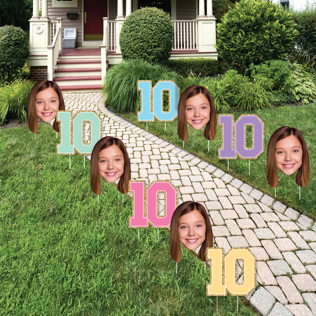 Custom face 10th birthday yard signs lawn decorations