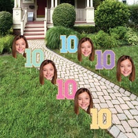 Custom face 10th birthday yard signs lawn decorations