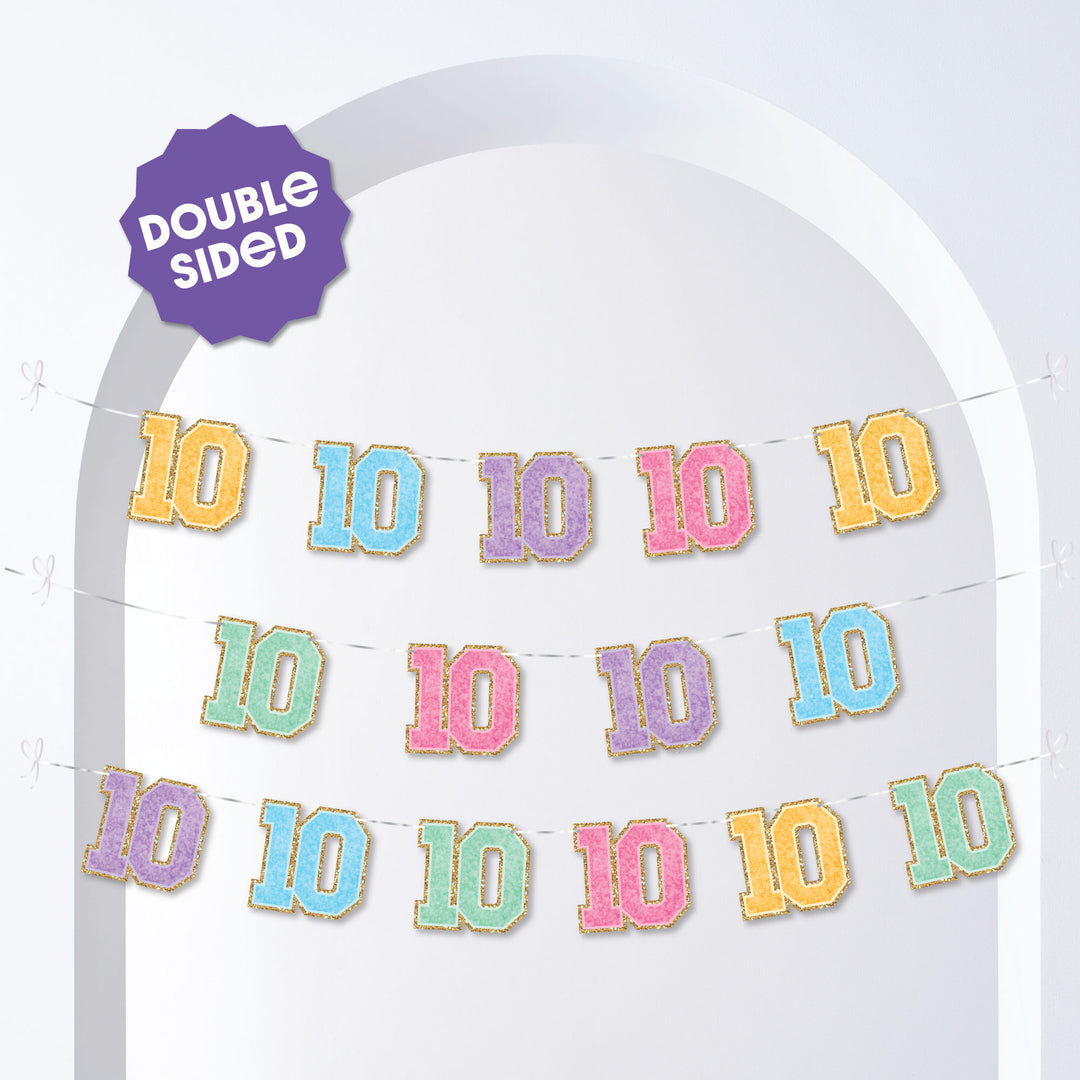 Full set banner pieces with included satin cording