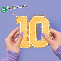 Close-up banner piece varsity style “10” design