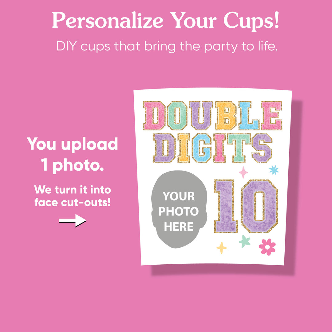 Waterproof sticker application on curved cup detail
