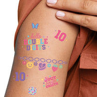 10th birthday temporary tattoos sheets double digits designs