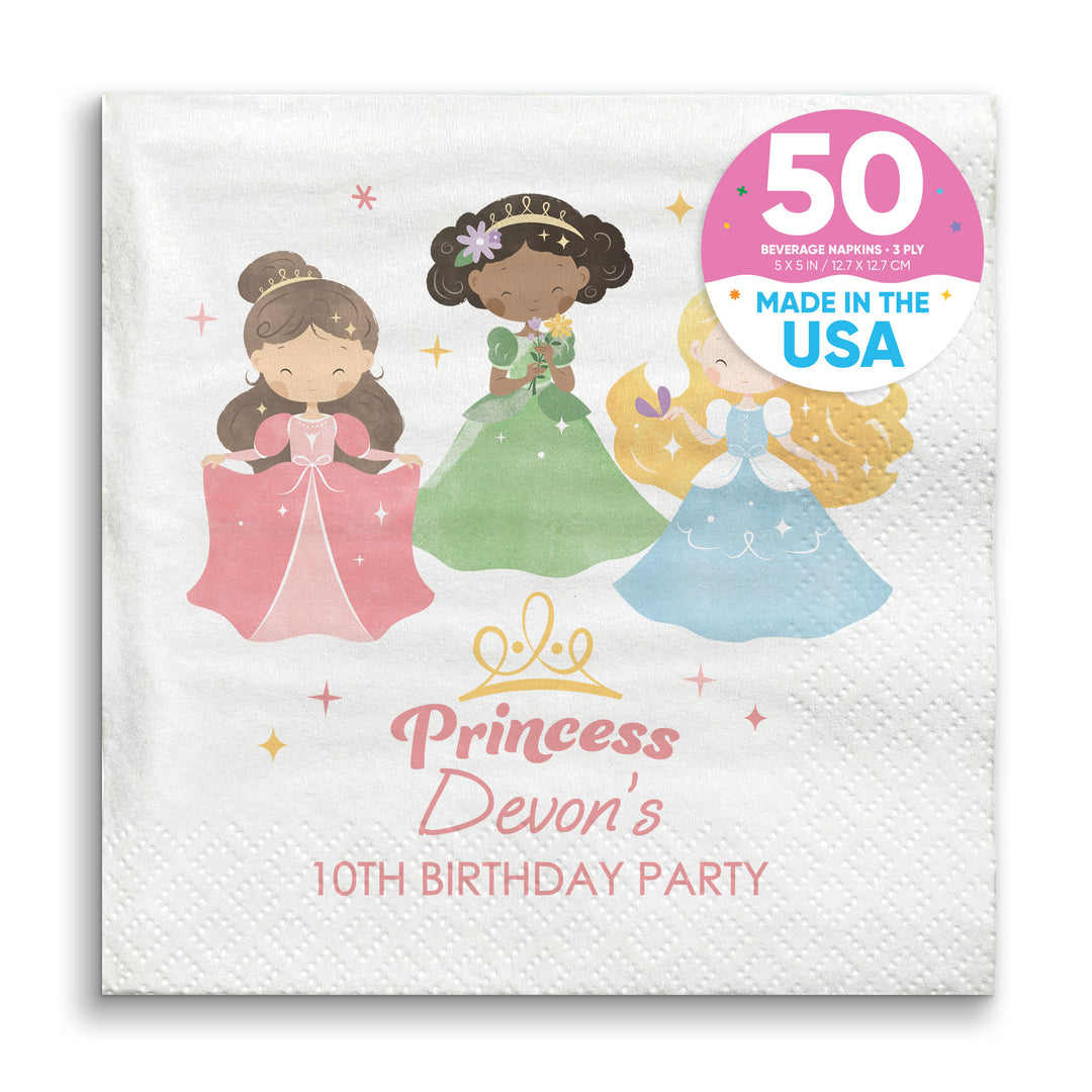 Custom Text Napkins - Princess