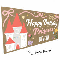 Princess castle and bow artwork close-up