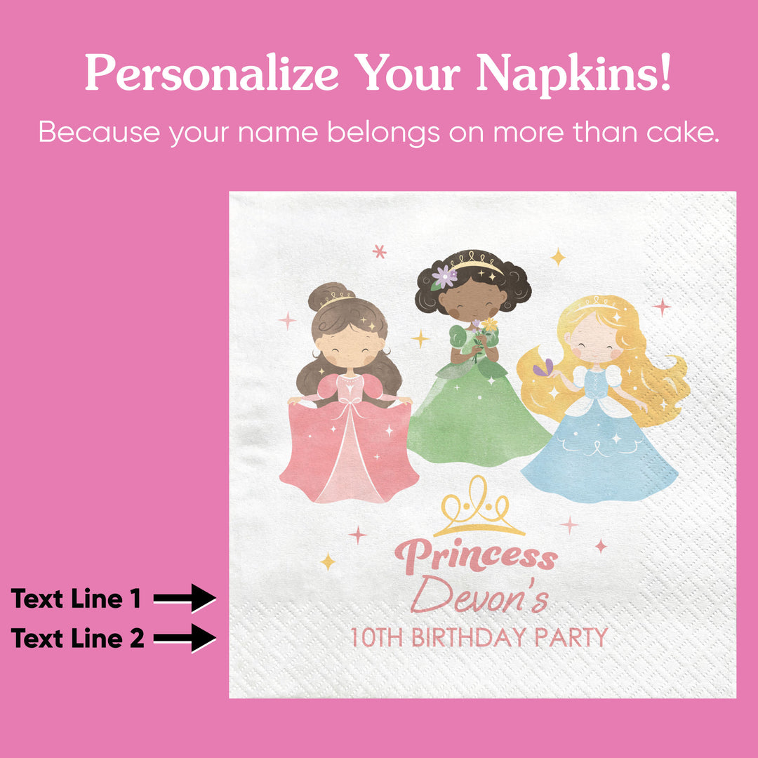 Custom Text Napkins - Princess
