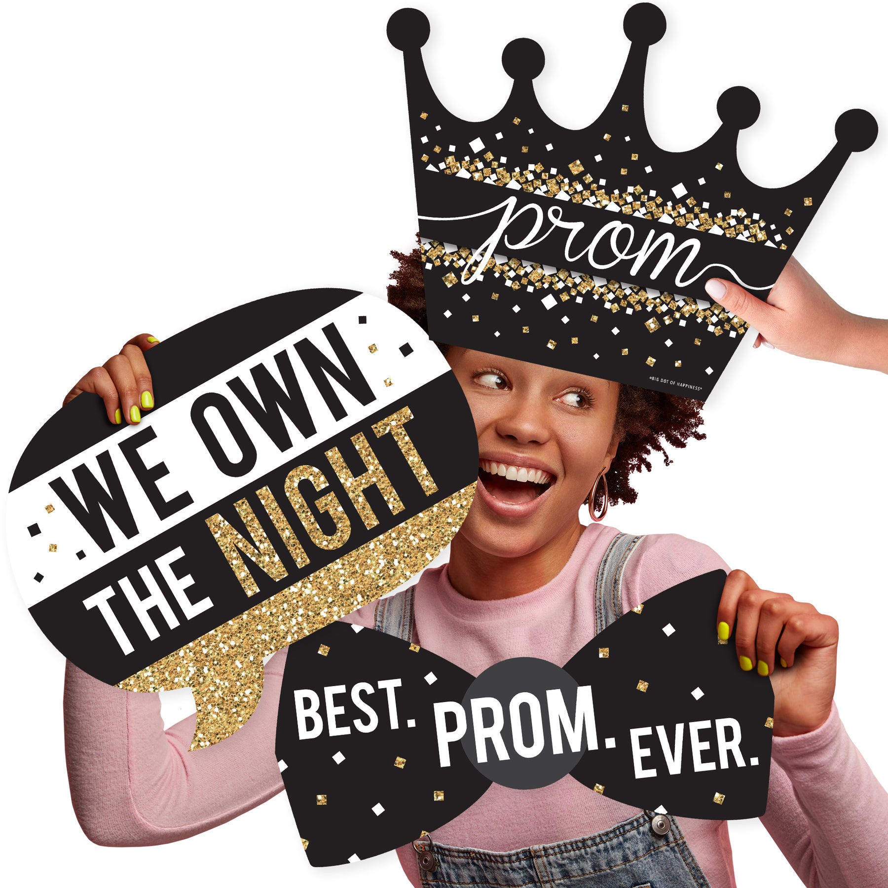 Prom - Talk Bubble, Crown, and Tie Decorations - Prom Night Party Large Photo Props - 3 Pc ...