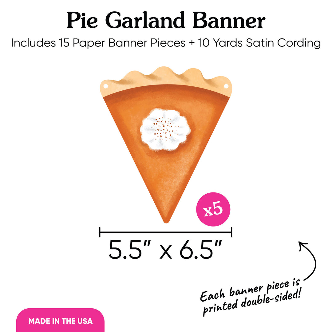Pumpkin Pie Garland Banner - 15 Pc