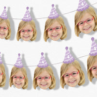 Custom Face Birthday Hat Garland Banner