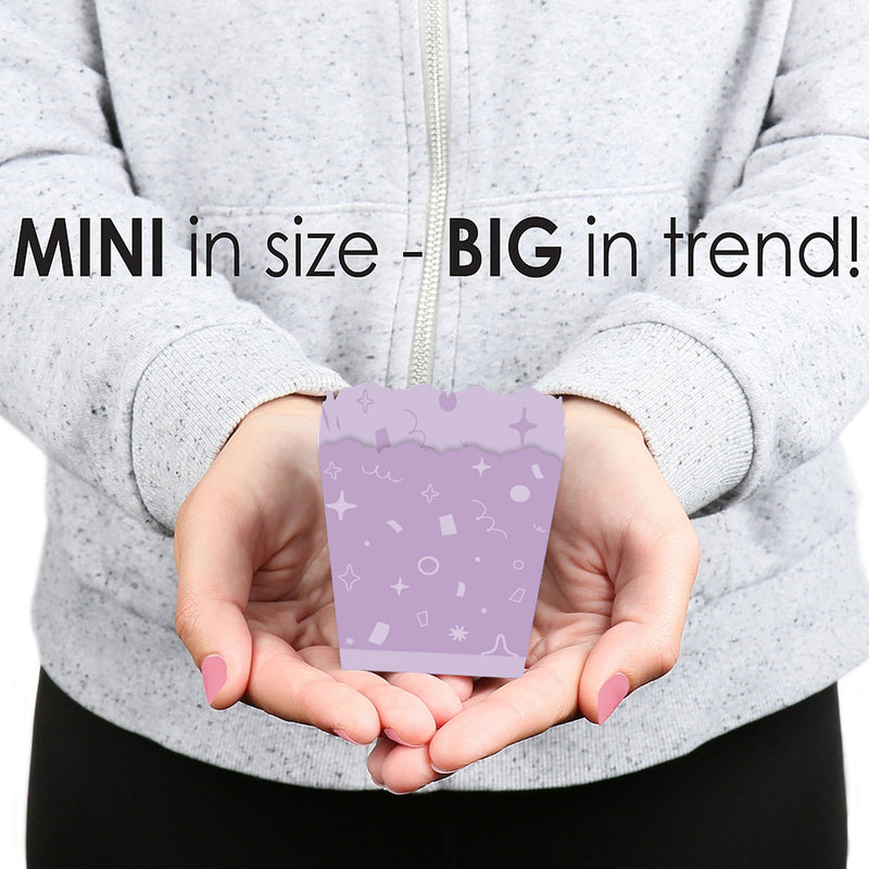 Purple Confetti Stars - Party Mini Favor Boxes - Simple Party Treat Candy Boxes - Set of 12