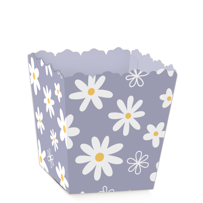 Purple Daisy Flowers - Party Mini Favor Boxes - Floral Party Treat Candy Boxes - Set of 12