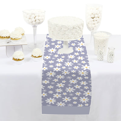 Purple Daisy Flowers - Petite Floral Party Paper Table Runner - 12 x 60 inches