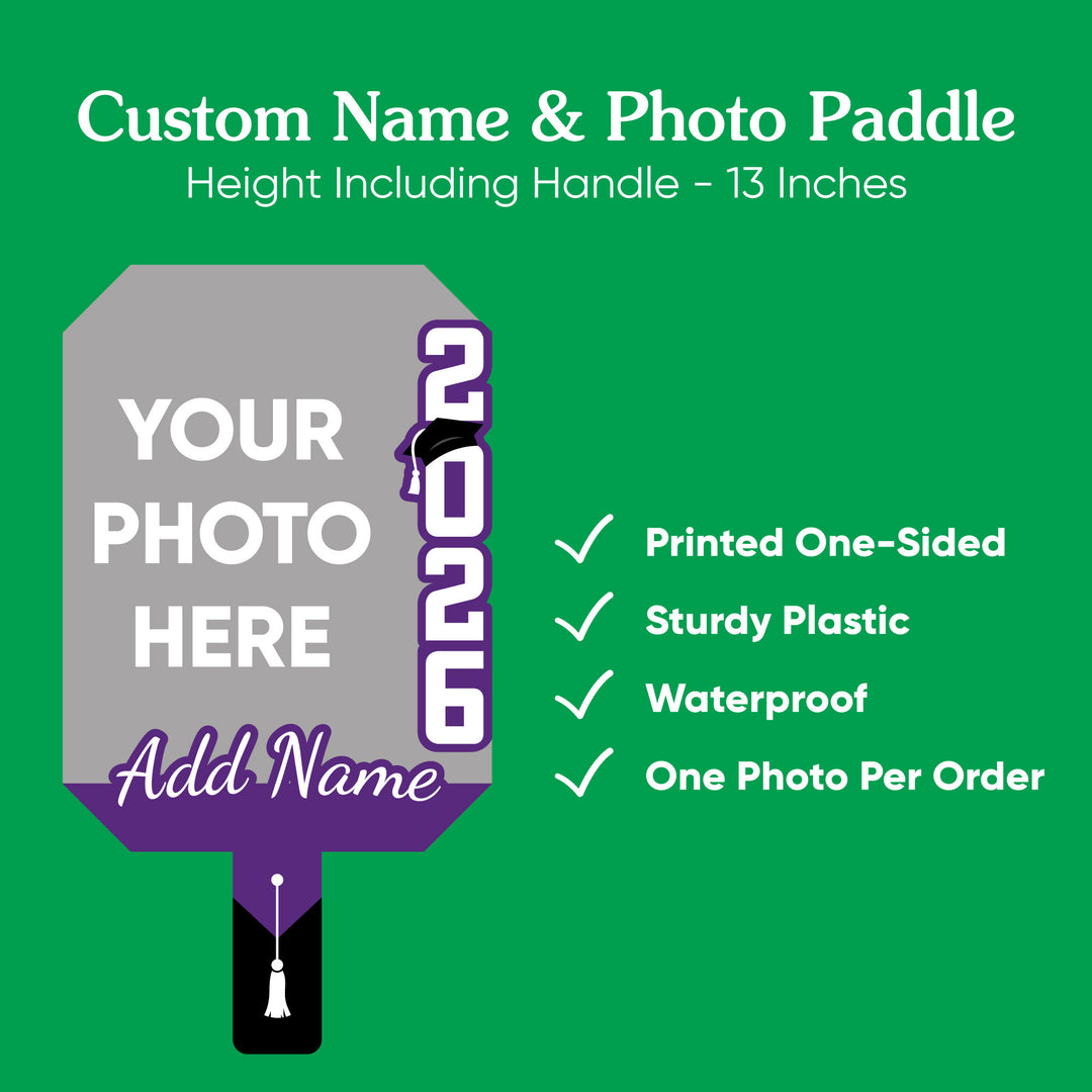 Custom Grad Purple Photo Paddle 1, 3, 6, or 12 Ct