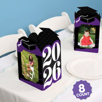 Set of 8 purple graduation photo holder centerpieces included