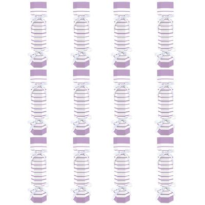 Purple Stripes - No Snap Simple Party Table Favors - DIY Cracker Boxes - Set of 12