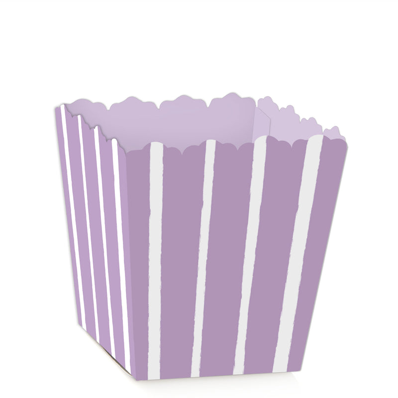Purple Stripes - Party Mini Favor Boxes - Simple Party Treat Candy Boxes - Set of 12