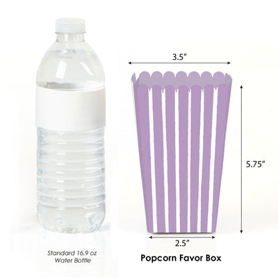 Purple Stripes - Simple Party Favor Popcorn Treat Boxes - Set of 12