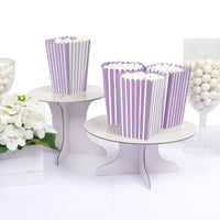 Purple Stripes - Simple Party Favor Popcorn Treat Boxes - Set of 12