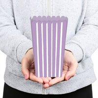 Purple Stripes - Simple Party Favor Popcorn Treat Boxes - Set of 12