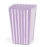Purple Stripes - Simple Party Favor Popcorn Treat Boxes - Set of 12