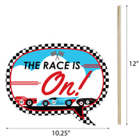 Let's Go Racing - Racecar - Race Car Birthday Party or Baby Shower Photo Booth Props Kit - 20 Count
