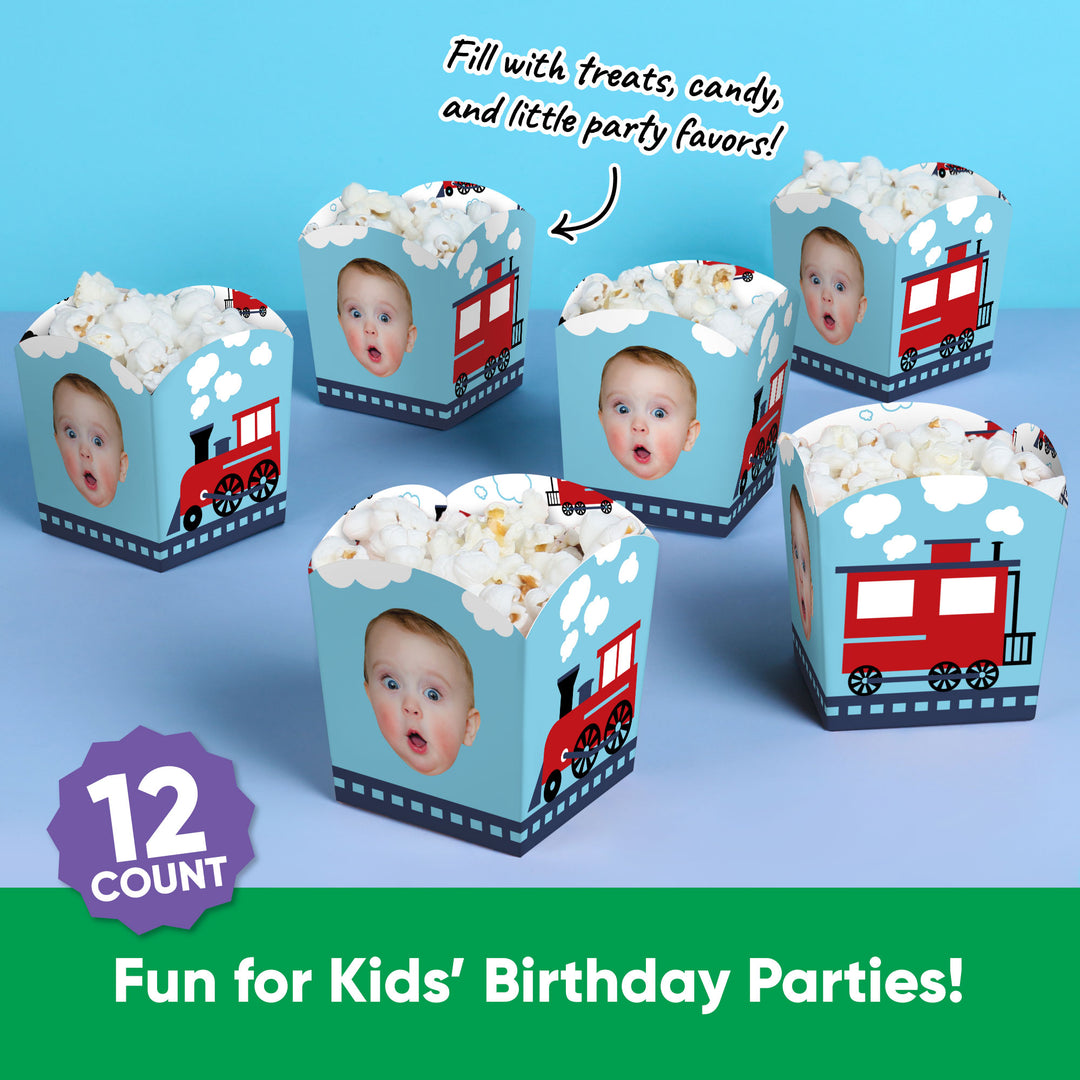 Custom Face Railroad Party Crossing Treat Boxes - 12 Ct
