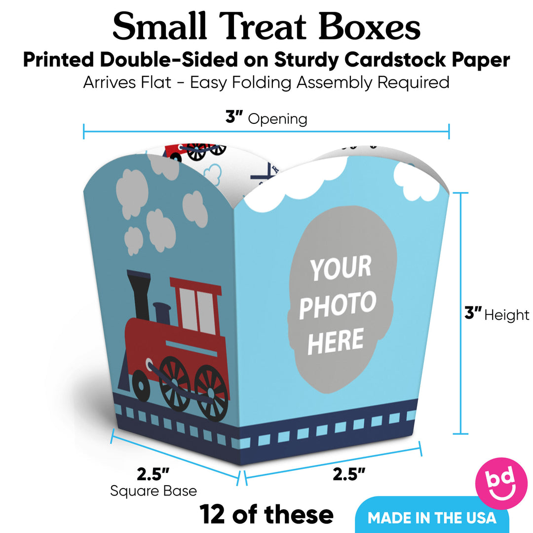 Custom Face Railroad Party Crossing Treat Boxes - 12 Ct