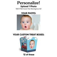 Custom Face Railroad Party Crossing Treat Boxes - 12 Ct