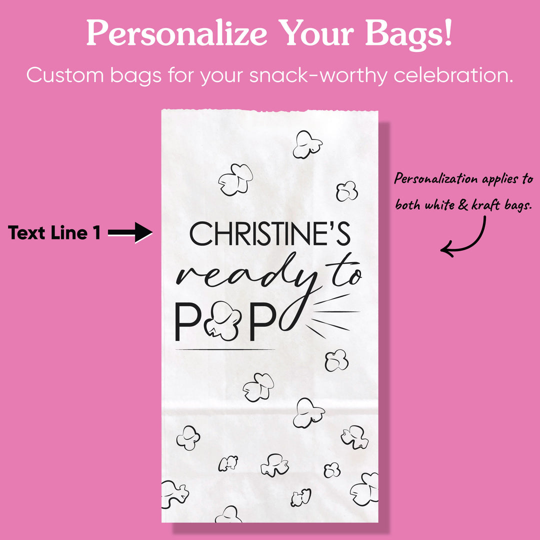 Custom Text Popcorn Bags - Ready to Pop