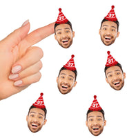 Custom Face Stickers - Birthday Hat - 24 Ct