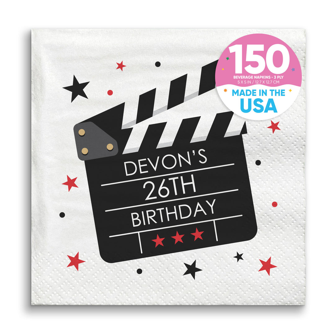 Custom Text Napkins - Movie Night