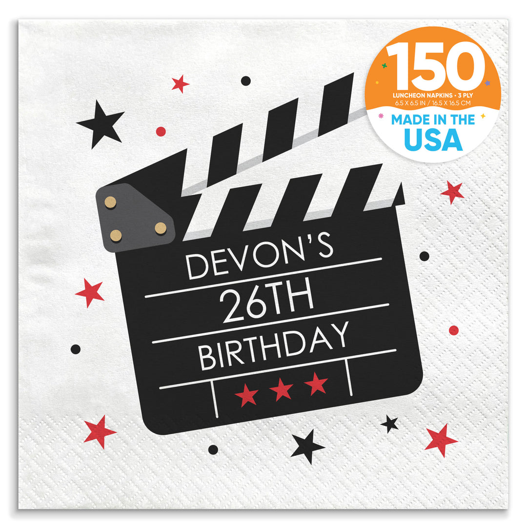 Custom Text Napkins - Movie Night