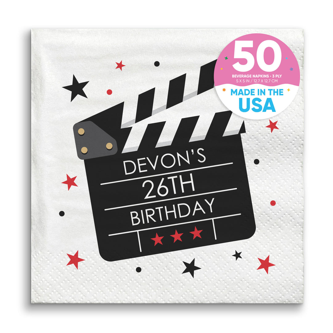 Custom Text Napkins - Movie Night