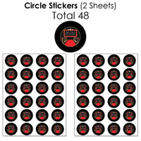 Red Carpet - Mini Candy Bar Wrappers, Round Candy Stickers and Circle Stickers - Movie Night Party Candy Favor Sticker Kit - 304 Pieces